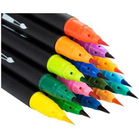 Фломастери Maxi пензлики REAL BRUSH, 12 кольорів, лінія 0,5-6 мм (MX15232)