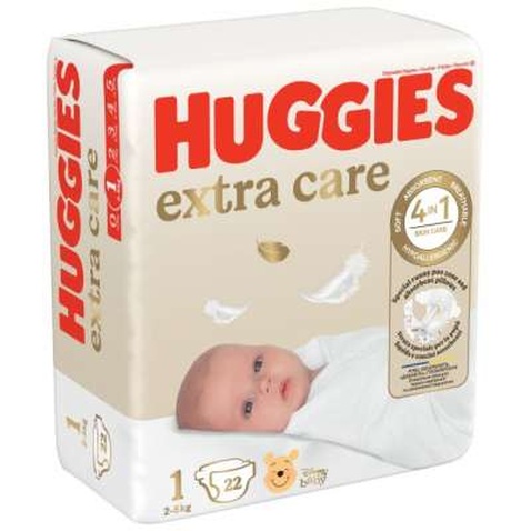 Підгузок Huggies Extra Care Розмір 1 (2-5 кг) 22 шт (5029053583235)