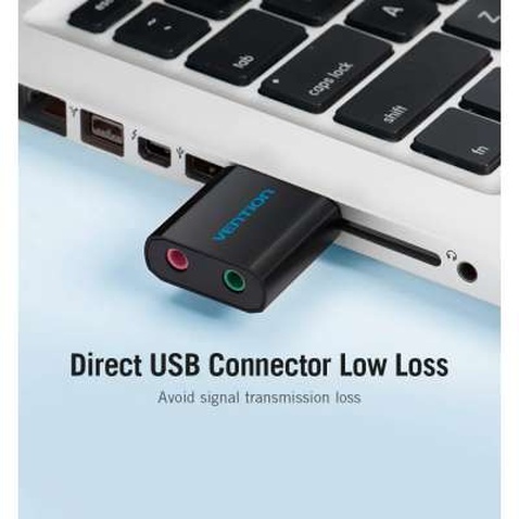 Звукова плата Vention Audio USB 2х3,5mm jack Metal (VAB-S17-B)
