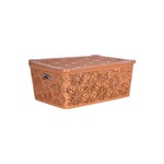 Кошик для зберігання Violet House 0404 №2 Ажур з кришкою Caramel 14 л (0404 №2 Ажур CAR з/кр. 14 л)