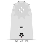 Шина для ланцюгової пили Oregon 0.325'', 1.3 мм 16''/40 см (160MLBK041)