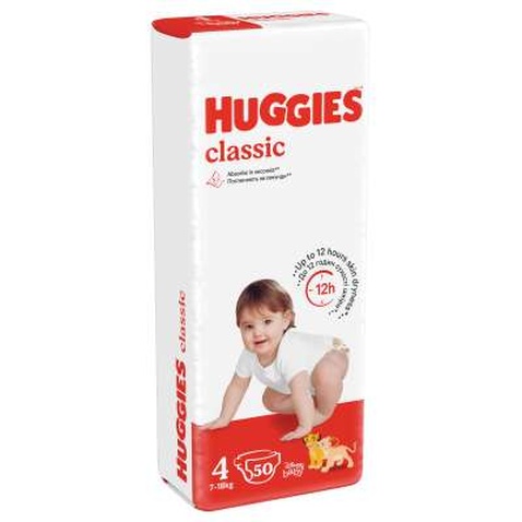 Підгузок Huggies Classic 4 (7-18 кг) Jumbo 50 шт (5029053543147)