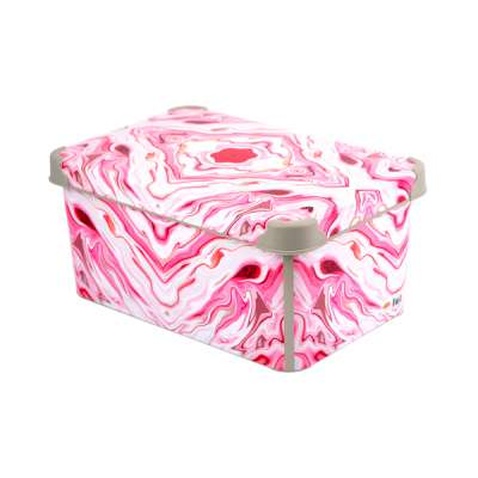 Контейнер для зберігання Violet House 0647 Decor Marble Red 10 л (0647 DECOR Marble RED з/кр. 10 л)