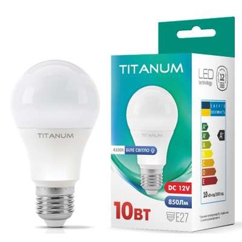 Лампочка TITANUM LED A60 12V 10W E27 4100K (TLA6010274-12V)