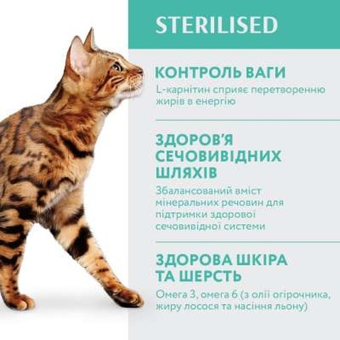 Сухий корм для кішок Optimeal для стерилізованих/кастрованих індичка та овес 4 кг (B1840601)