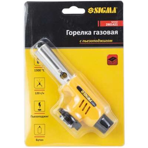 Газовий паяльник Sigma з керамічним соплом і п'єзопідпалом (2901421)