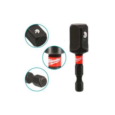 Адаптер для інструменту Milwaukee ShW з 1/4"HEX на 1/4" квадратный хвостовик (4932471826)