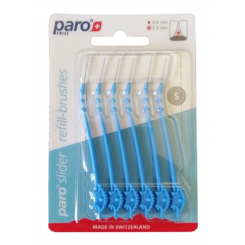 Щітки для міжзубних проміжків Paro Swiss slider змінні розмір S 6 шт. (7610458010327)