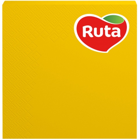 Серветки столові Ruta Колор 3 шари 33х33 см Жовті 20 шт. (4820023741645)