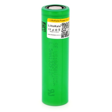 Акумулятор 18650 Li-Ion 2600mah (2450-2650mah), 3.7V (2.75-4.2V), green, PVC BOX Liitokala (Lii-VTC5)