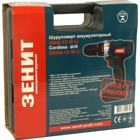 Шуруповерт Зенит ЗША-12 М Li (841747)