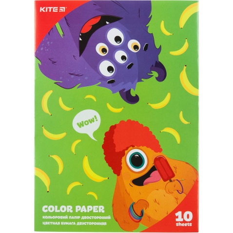 Кольоровий папір Kite двосторонній А5 Jolliers 10 аркушів/ 10 кольорів (K20-293)
