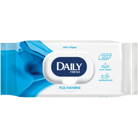Вологі серветки Daily Fresh універсальні з клапаном 120 шт. (4823071642322)