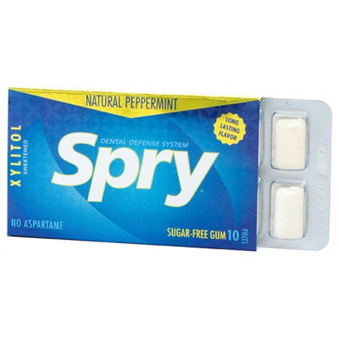 Жувальні гумки з ксилітом Spry натуральні з м'ятою перцевою 10 шт. (700596000629)