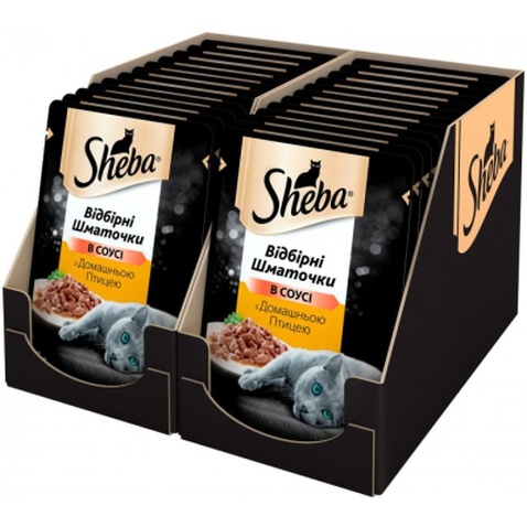 Вологий корм для кішок Sheba cig POU з домашньою птицею в соусі 85 г (4770608257293)