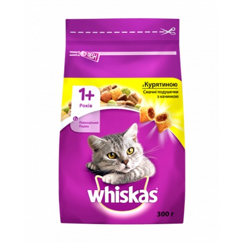 Сухий корм для кішок Whiskas з куркою 300 г (5998749144039)