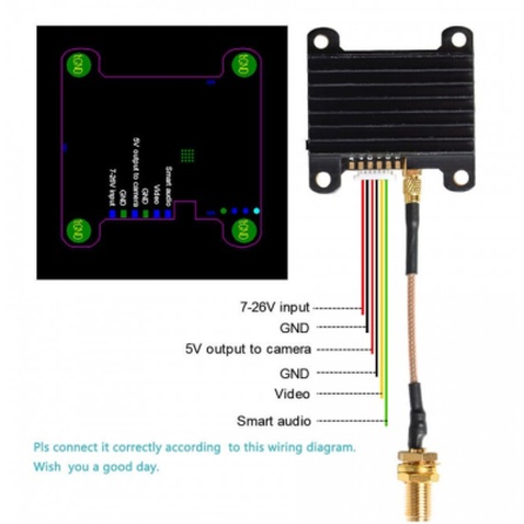 Запчастина для дрона AKK Race Ranger 1.6W 5.8GHz 48CH L,X Band (TX1918LX)