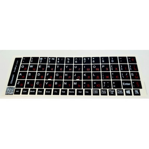 Наклейка на клавіатуру BestKey непрозора чорна, 68, червоний (BK13RED/025)