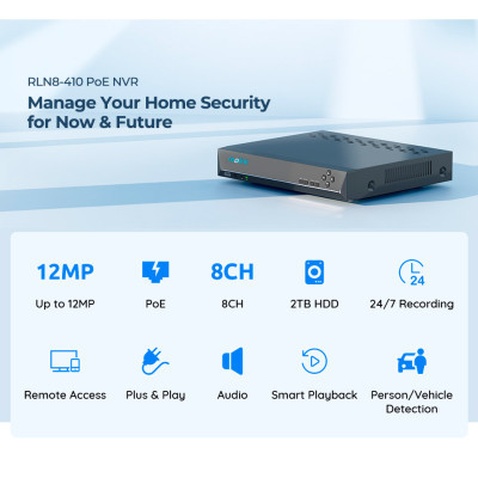 Реєстратор для відеоспостереження Reolink RLN8-410 без HDD