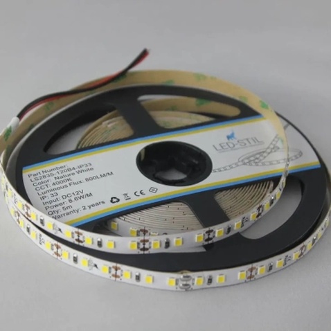 Світлодіодна стрічка LED-STIL 4000K 8,6 Вт/м 2835 120 діодів IP33 12 Вольт 800 lm нейтральне світло (LS2835-120B4-IP33)