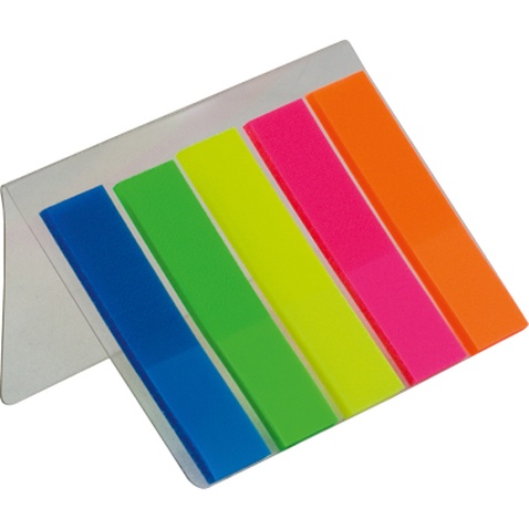 Стікер-закладка Buromax Plastic bookmarks 45x12mm, 5*25шт, neon (BM.2302-98)