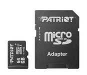 Карта памяті MicroSDXC 64GB Patriot LX Series Class 10 UHS-I (PSF64GMCSDXC10) + SD адаптер