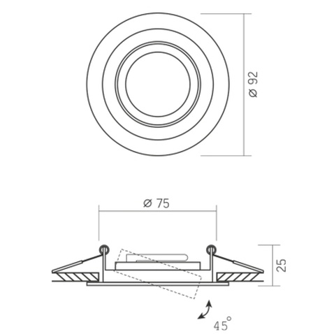 Світильник точковий Videx під лампу GU10 врізний Круглий Чорний (VL-SPF08R-B)