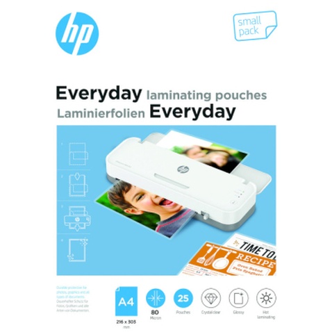 Плівка для ламінування HP Everyday Laminating Pouches, A4, 80 Mic, 216 x 303, 25 pcs (9153) (838139)