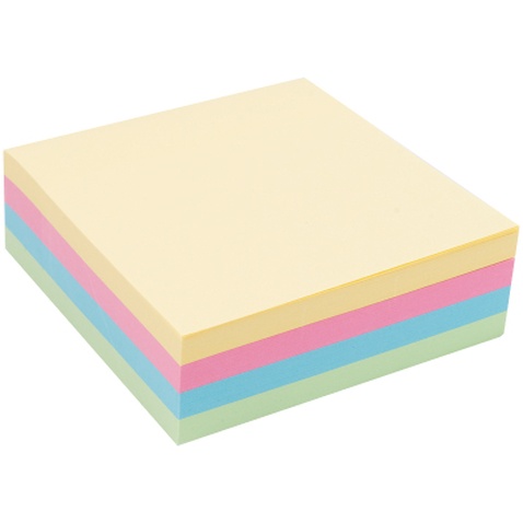 Папір для нотаток Axent з клейким шаром Асорті пастельних кольорів 75х75мм, 250 аркушів (D3350)