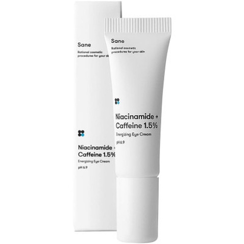 Крем для шкіри навколо очей Sane Niacinamide + Caffeine 1.5% Energizing Eye Cream Від темних кіл і набряків З кофеїном 20 мл (4820266830151)