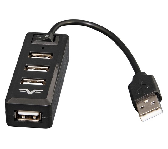 Концентратор  USB 2.0 Frime 4хUSB2.0 Black (FH-20000)