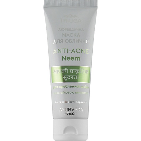 Маска для обличчя Triuga Ayurveda Mix Anti-Acne Neem Аюрведична для проблемної шкіри 75 мл (4820164641576)