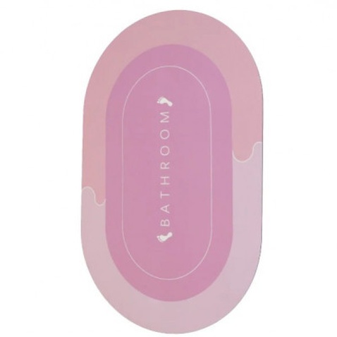Килимок для ванної Stenson суперпоглинаючий 50 х 80 см овальний рожевий (R30940 pink)