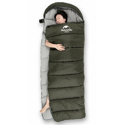Спальний мішок Naturehike U350 NH20MSD07 Hollow Cotton Right Green (6927595767238-R)
