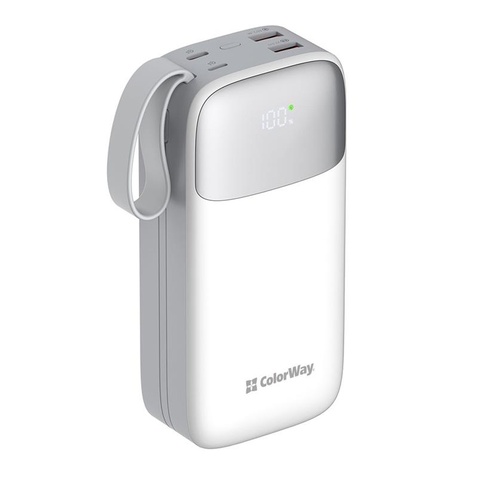 Зовнішній акумулятор ColorWay 30000mAh White (CW-PB300LPA4WT-PDD)