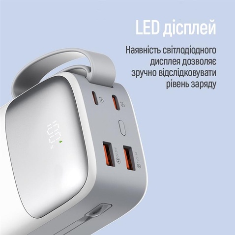 Зовнішній акумулятор ColorWay 30000mAh White (CW-PB300LPA4WT-PDD)