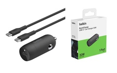 Автомобільний зарядний пристрій  Belkin BoostCharge 30W USB-C Car Charger with Type-C/Type-C (CCA004BT1MBK-B6)