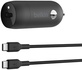 Автомобільний зарядний пристрій  Belkin BoostCharge 30W USB-C Car Charger with Type-C/Type-C (CCA004BT1MBK-B6)