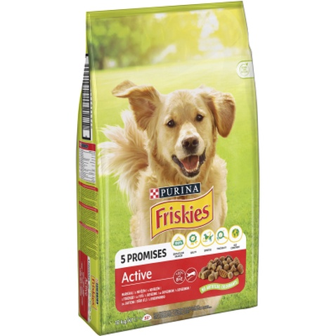 Сухий корм для собак Purina Friskies Active з яловичиною 10 кг (7613031395484)