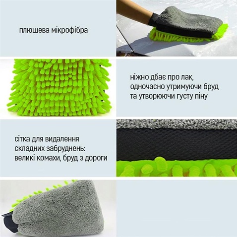 Рукавичка  ColorWay з мікрофібри для миття та полірування автомобіля, двостороння (CW-2417)
