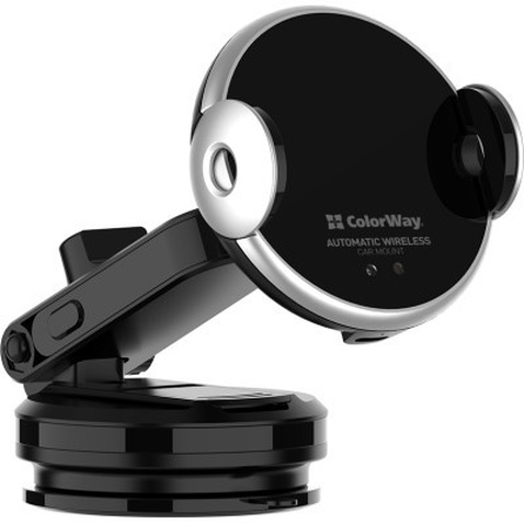 Універсальний автотримач ColorWay AutoSense Car Wireless Charger 15W (Dashboard + Air Vent) (CW-CHAW039Q-BK)