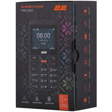 Мобільний телефон  2E T180 Max Black