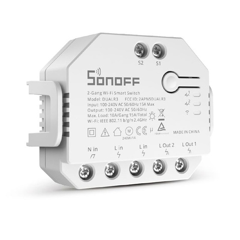 Смарт-перемикач Sonoff Wi-Fi з подвійним реле та вимірюванням потужності