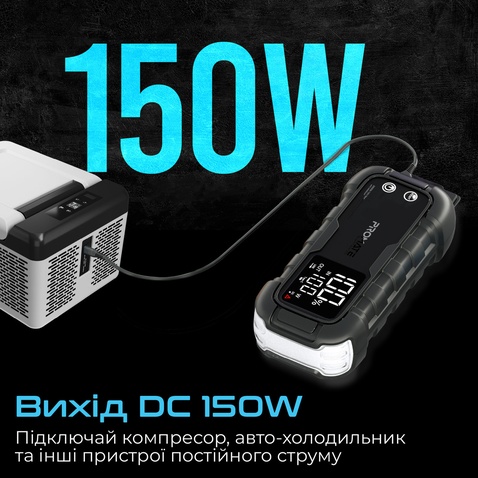 Пускозарядний пристрій  Promate SparkTank-20 20000 mAh 1000A/2000A Jump Starter DC USB-C 2xUSB-A Black (sparktank-20)
