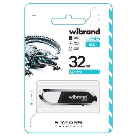 Флешка Wibrand Aligator USB2.0 32GB Black