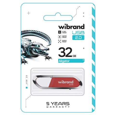 Флешка Wibrand Aligator USB2.0 32GB Red