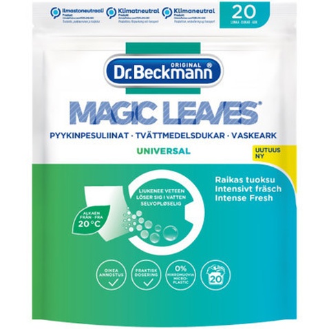 Серветки для прання Dr. Beckmann Magic Leaves Універсальні 20 шт. (4008455583013)