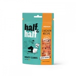 Ласощі для собак Half&Half у формі м'ясних кубиків з куркою 100 г (4823082431793)