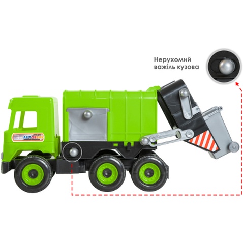 Спецтехніка Tigres Авто "Middle truck" сміттєвоз (св. зелений) в коробці (39484)