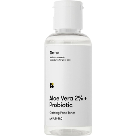 Тонік для обличчя Sane Aloe Vera 2% + Probiotic Calming Face Toner Заспокійливий 50 мл (4820266831271)